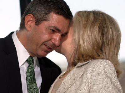 Hillary Clinton trifft sich mit mit ihrem griechischen Amtskollegen Stavros Lambrinidis. Hillary Clinton besucht Griechenland