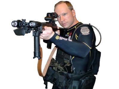 Anders Behring Breivik in einer Selbstdarstellung in seinem «Manifest». Die norwegische Polizei befürchtet einen Selbstmordversuch des inhaftierten Attentäters. (Foto: Scanpix-Handout) Anders Behring Breivik