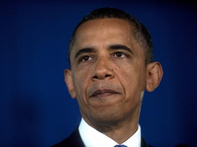 US-Präsident Barack Obama am Freitag während einer Rede in Washington, DC. Ernste Miene