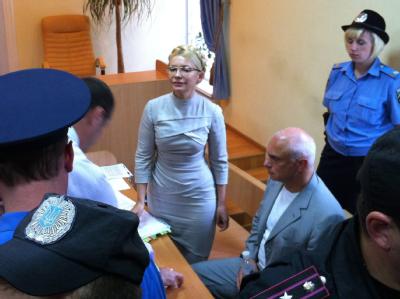 Julia Timoschenko während einer Gerichtsanhörung in Kiew. Julia Timoschenko