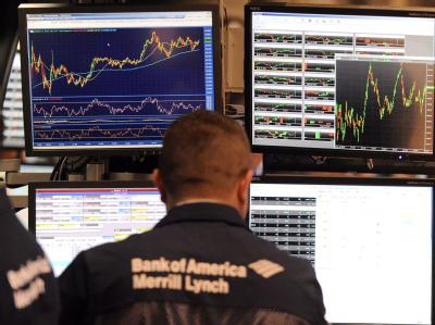 Börsenhändler am New York Stock Exchange. Händler in New York