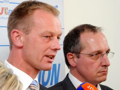 Neuanfang in Kiel: Fraktionschef Johannes Callsen (l) und der designierte Spitzenkandidaten Jost de Jager. Johannes Callsen und Jost de Jager