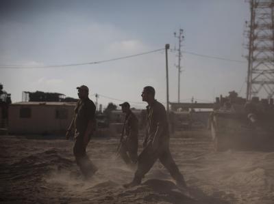 Israelische Soldaten an der Grenze zum Gaza-Streifens. Nahostkonflikt