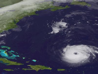 Die über dem Atlantik tobende Hurrikan Katia