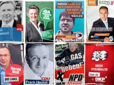 Verschiedene Wahlplakate pflastern zur Zeit die freien Flächen von Berlin. Auswahl