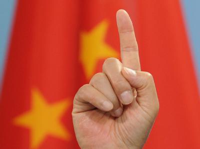 Der Finger des chinesischen Premierministers Wen Jiabao. Wen Jiabao