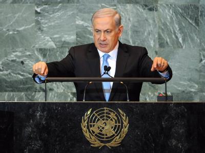 Israels Ministerpräsident Benjamin Netanjahu spricht vor den Vereinten Nationen. Israels Ministerpräsident Benjamin Netanjahu
