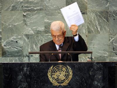 Palästinenserpräsident Mahmud Abbas spricht vor den Vereinten Nationen. Palästinenserpräsident Mahmud Abbas