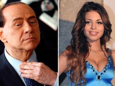Italiens Regierungschef Silvio Berlusconi und das Partygirl «Ruby» alias Karima El-Marough (Archiv). Berlusconi und 'Ruby'