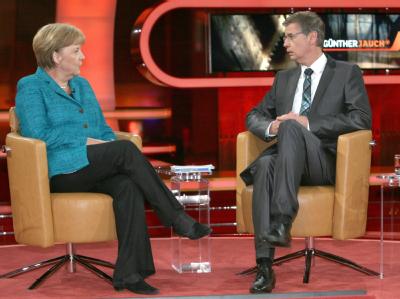Bundeskanzlerin Angela Merkel zu Gast bei Günther Jauch. Merkel und Jauch
