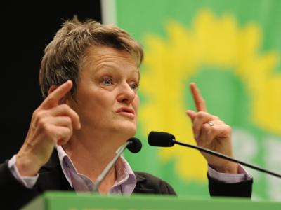 Die Berliner Grünen-Spitzenkandidatin Renate Künast beim Landesparteitag. Landesparteitag der Berliner Grünen