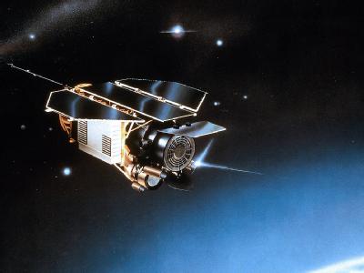 Eine undatierte Zeichnung des Satelliten Rosat. Foto: EADS Astrium Satellit Rosat