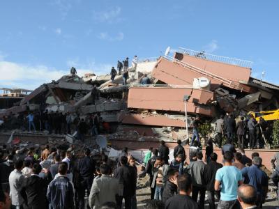 Verwüstete Provinzhauptstadt Van: Die Zahl der Todesopfer steht noch nicht fest. Foto: SABAH Erdbeben in der Türkei