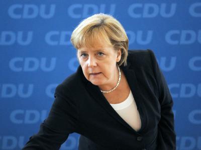 Bundeskanzlerin Angela Merkel (CDU) eröffnet im Konrad-Adenauer-Haus in Berlin die Bundesvorstandssitzung der Partei. Foto: Rainer Jensen Merkel