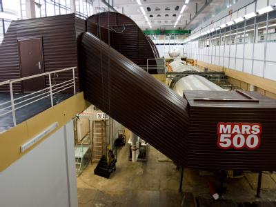 Dieser Container auf dem Gelände der russischen Akademie der Wissenschaften in Moskau diente 500 Tage lang als Ersatz für ein Raumschiff. Foto: IBMP Raumschiff-Container