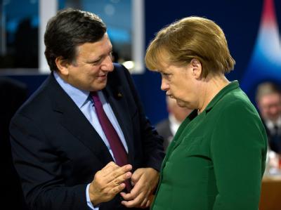Der Präsident der Europäischen Kommission, Barroso, im Gespräch mit Bundeskanzlerin Merkel. Foto: Peer Grimm G20-Gipfel