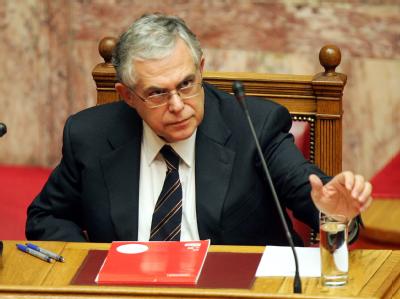 Ministerpräsident Lucas Papademos bei der Debatte um die Vertrauensabstimmung im griechischen Parlament. Foto: Simela Pantzartzi Debatte um Vertrauensabstimmung