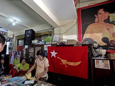 Hauptquartier der Nationalliga für Demokratie: Die NLD kann wieder an Wahlen in Birma teilnehmen. Foto: Nyein Chan Naing Hauptquartier der Nationalliga für Demokratie