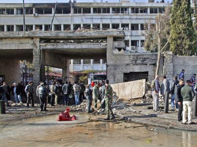 Ein Anschlag hat einem Gebäude des syrischen gheimdienstes gegolten. Foto: Syrian Arab News Agency (SANA) Geheimdienstgebäude in Damaskus