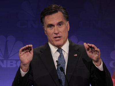 Vor allem der berufliche Werdegang Romneys wird von seinen innerparteilichen Rivalen kritisiert. Foto: Jeff Kowalsky Mitt Romney