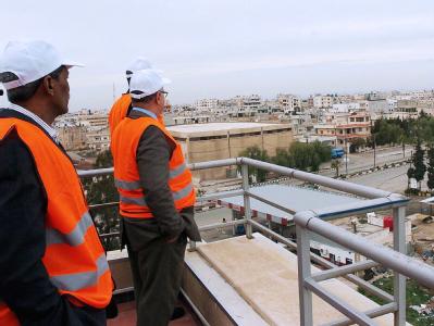 Mitglieder der Beobachtermission der Arabischen Liga in der syrischen Stadt Daraa. Foto: SANA Beobachtung