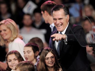 Mitt Romney strotzt vor Selbstbewusstsein. Mit deutlichem Vorsprung hat er die zweite US-Vorwahl in New Hampshire gewonnen. Foto: Justin Lane Mitt Romney