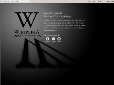 Der Screenshot zeigt die englischsprachige Seite von Wikipedia. Wikipedia