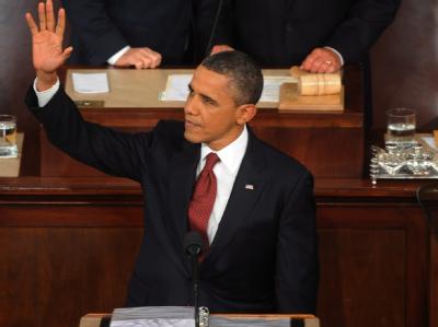 Einstimmung auf den Wahlkampf: Barack Obama im US-Kongress. Foto: Michael Reynolds Obama