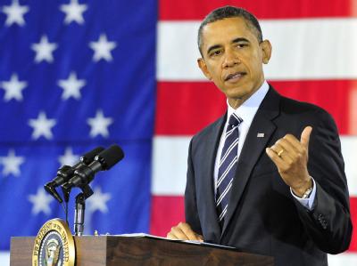 Vor zwei Wochen erst verhängte die EU scharfe Sanktionen gegen den Iran, jetzt zieht US-Präsident Obama die Daumenschrauben noch einmal an. Foto: Ron Sachs Obama remarks on economy at fire station