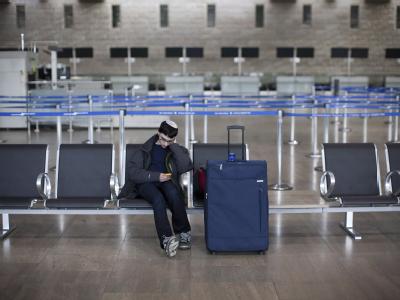Auf dem internationalen Flughafen Ben Gurion bei Tel Aviv geht nichts mehr. Foto: Oliver Weiken Streik in Israel