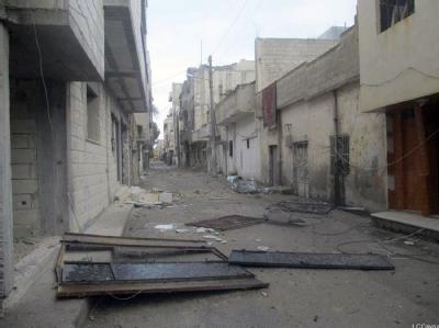 Zerstörungen in der Oppositionshochburg Homs: Foto: Undatiertes Bild des oppositionellen Netzwerks Zerstörung in Homs