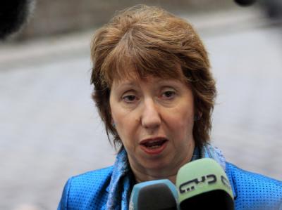 Die EU-Außenbeauftragte Catherine Ashton ist bereit, die Verhandlungen über Irans-Atomprogramm «so rasch wie möglich» wieder aufzunehmen. Foto: Olivier Hoslet/Archiv EU-Außenbeauftragte Catherine Ashton