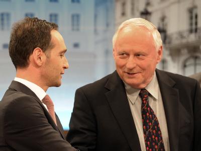 Heiko Maas (SPD) und Oskar Lafontaine (Linke). Foto: Boris Roessler Maas und Lafontaine