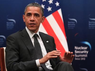 Barack Obama hat den Iran im Atomstreit gewarnt: «Die Zeit ist kurz.» Foto: Ekaterina Shtukina Obama in Seoul