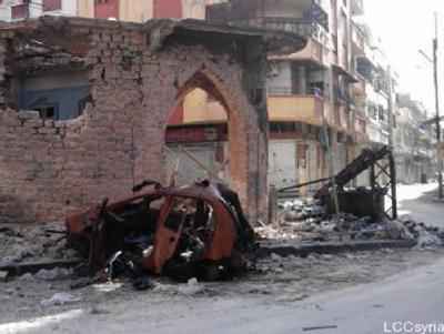 Zerstörtes Gebäude in Homs. Foto: Local Coordination Committes Lcc/Archiv Immer neue Anschläge in Syrien
