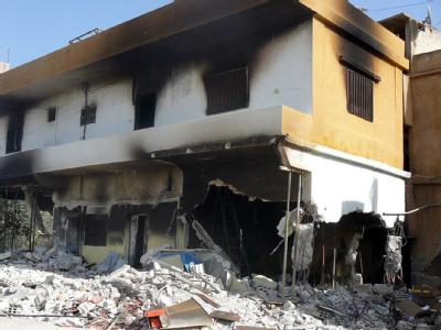 Ein zerstörtes Gebäude im syrischen Daraa. Foto: epa/Local Coordination Commmitees Zerstörtes Gebäude