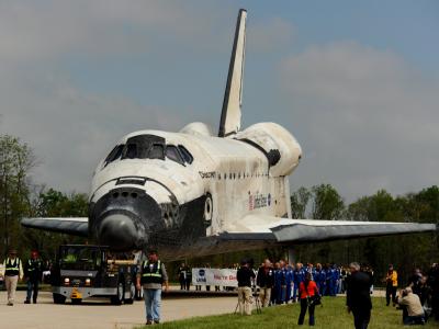 «In ihrem neuen Heim wird sie als Amerikas Ikone glänzen und Menschen über Generationen hinweg bilden und inspirieren»: Die Discovery ist das älteste und meistgereiste Shuttle. Foto: Michael Reynolds Discovery