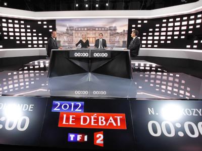 Die Pläne der Wahlkämpfer zum Abbau des französischen Budgetdefizits standen im Zentrum der von Millionen Franzosen verfolgten Debatte. Foto: Patrick Kovarick/POOL MAXPPP OUT TV-Duell der Kandidaten