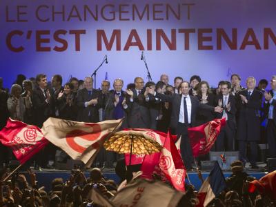 Die Linke in Frankreich im Jubel-Taumel: Nach zwölf Jahren übernimmt wieder ein Sozialist das Amt des Präsidenten in Frankreich. Foto: Ian Langsdon Frankreich-Wahl