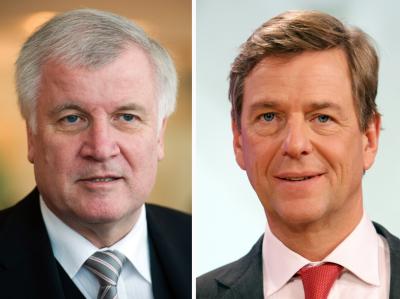 Sie sorgten für den Paukenschlag: Horst Seehofer und ZDF-Nachrichtenmoderator Claus Kleber. Fotos: Peter Kneffel/ Bodo Marks/Archiv Seehofer und Kleber