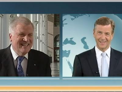 Der Screenshot zeigt den CSU-Vorsitzenden Horst Seehofer im Interview mit dem ZDF-Journalisten Claus Kleber. Foto: ZDF Seehofer-Interview im ZDF