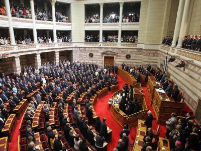 Das Parlament beginnt die wahrscheinlich kürzeste Legislaturperiode in der Geschichte des modernen Griechenland. Foto: Orestis Panagiotou Parlament