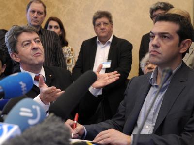 Alexis Tsipras (r.) besucht heute Berlin. Foto: Christophe Karaba Alexis Tsipras