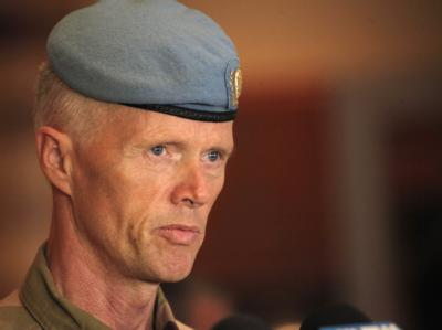 Robert Mood, Chef der UN-Beobachtermission in Syrien, spricht von einer «brutalen Tragödie». Foto: Youssef Badawi Robert Mood