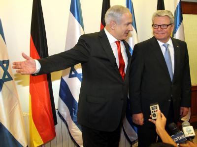 Bundespräsident Gauck traf sich in Jerusalem mit Israels Ministerpräsidenten Netanyahu (l). Foto: Wolfgang Kumm Gauck in Israel