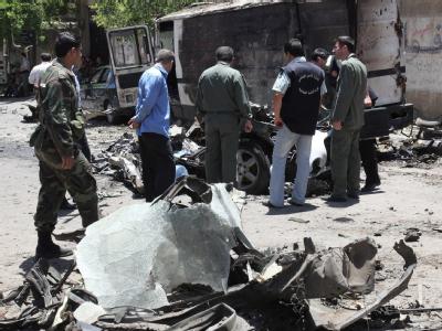 Kein Ende des Blutvergießens in Syrien. Foto: Youssef Badawi Explosion in Damaskus