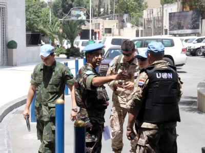 UN-Beobachter in Syrien: Ein Beobachterteam näherte sich näherte sich dem Ort des Massakers bis auf wenige Kilometer. Foto: str/ Archiv UN-Beobachter in Syrien