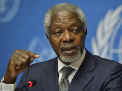 Annan: «Ich fürchte, wir nähern uns dem Tag, an dem es zu spät sein wird, um noch zu verhindern, dass diese Krise außer Kontrolle gerät». Foto: Martial Trezzini Annan
