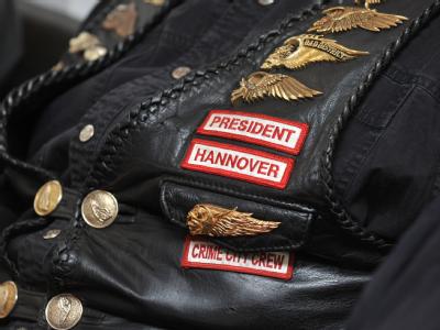 Lederweste des Präsidenten der hannoverschen Hells Angels: Die Rockergruppe in der niedersächsischen Landeshauptstadt hat sich aufgelöst. Foto: Jochen Lübke Hells Angels