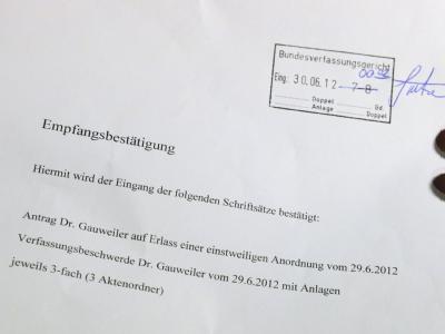 Kurz nach Zustimmung zu Fiskalpakt und ESM gingen die ersten Klagen beim Bundesverfassungsgericht ein. Foto: Uli Deck Klage